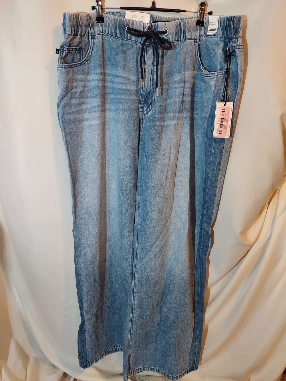 Judy Blue Wilhelmina High Waist Elastic Waist Drawstring Wide Leg Jeans 16W